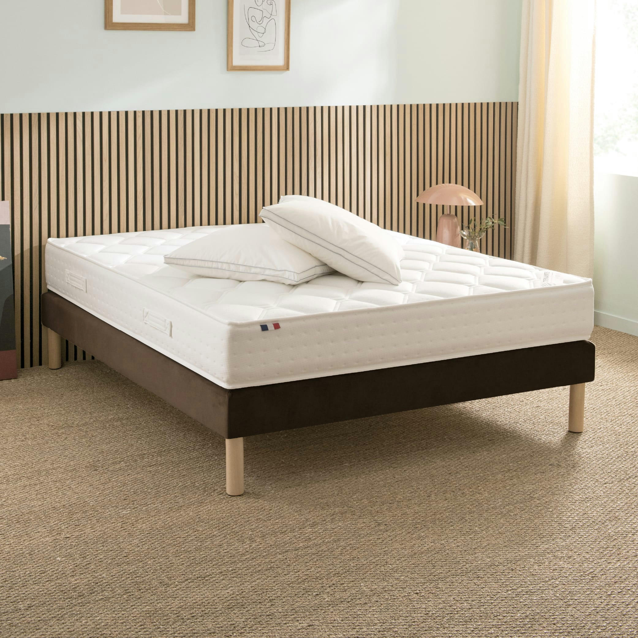 LUXE VELOURS - Sommier velours marron 140x200 cm