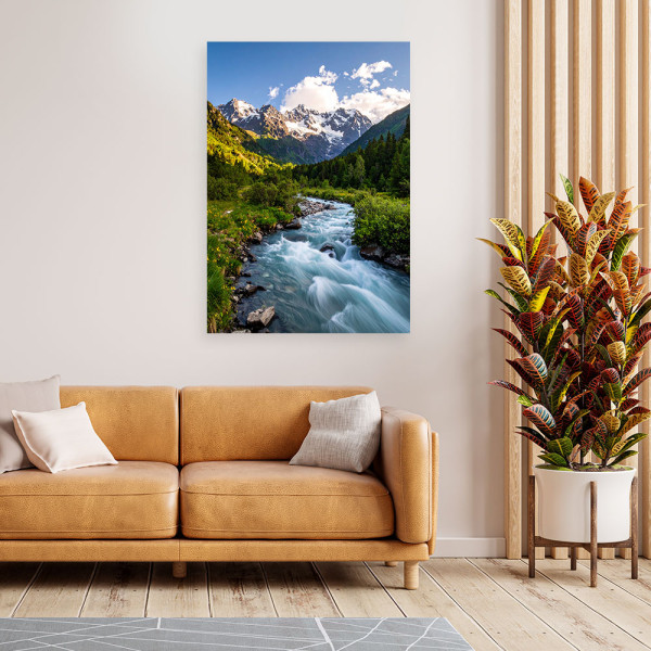 Obraz do salonu sypialni biura, Krajobraz górski potok natura 20x30
