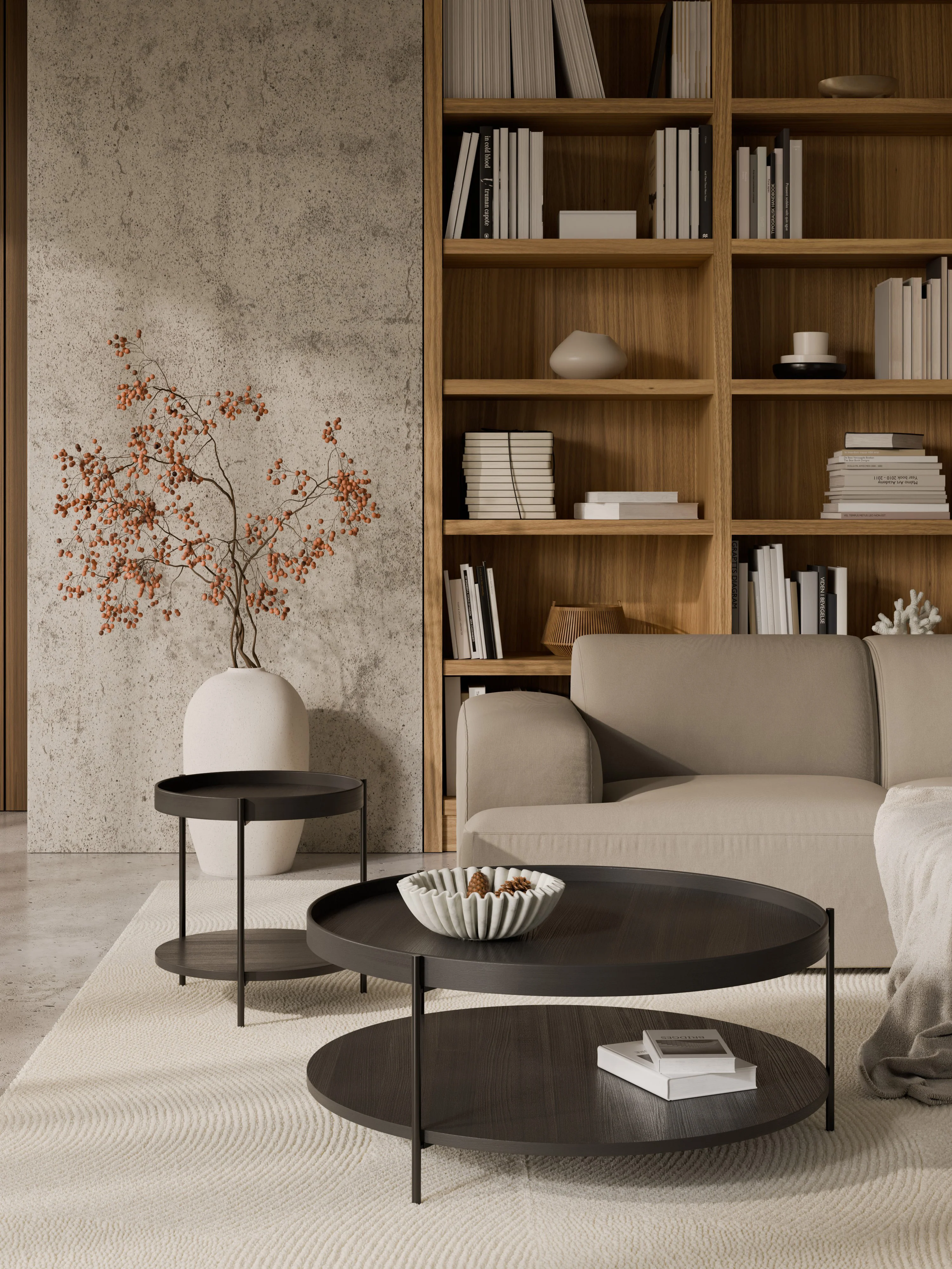 Runder Holz-Couchtisch Renee