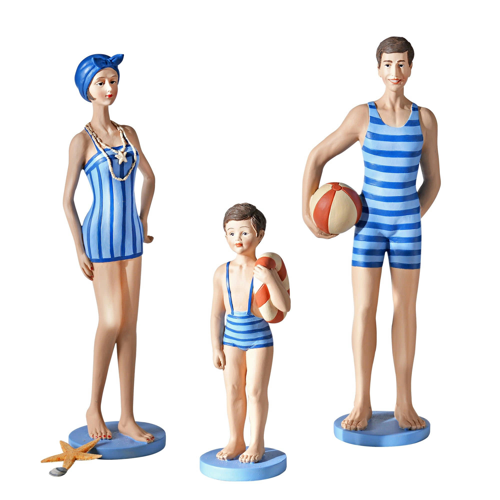 SMITHFAM - Statuette rétro homme en résine bleue