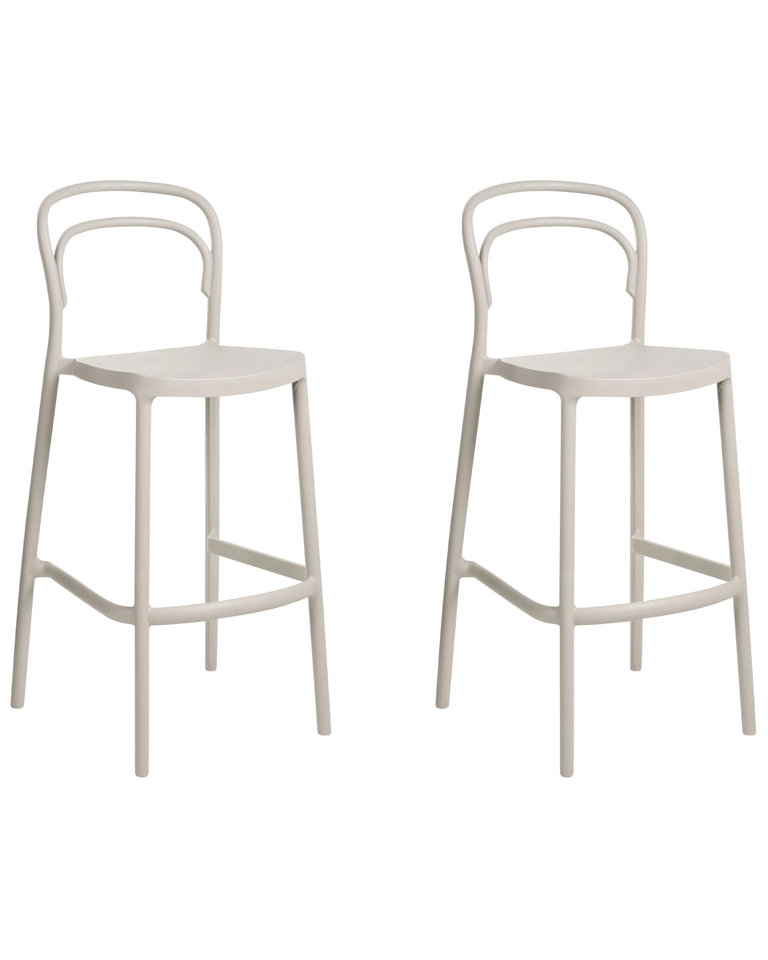 Set of 2 Garden Bar Chairs PORANO Beige