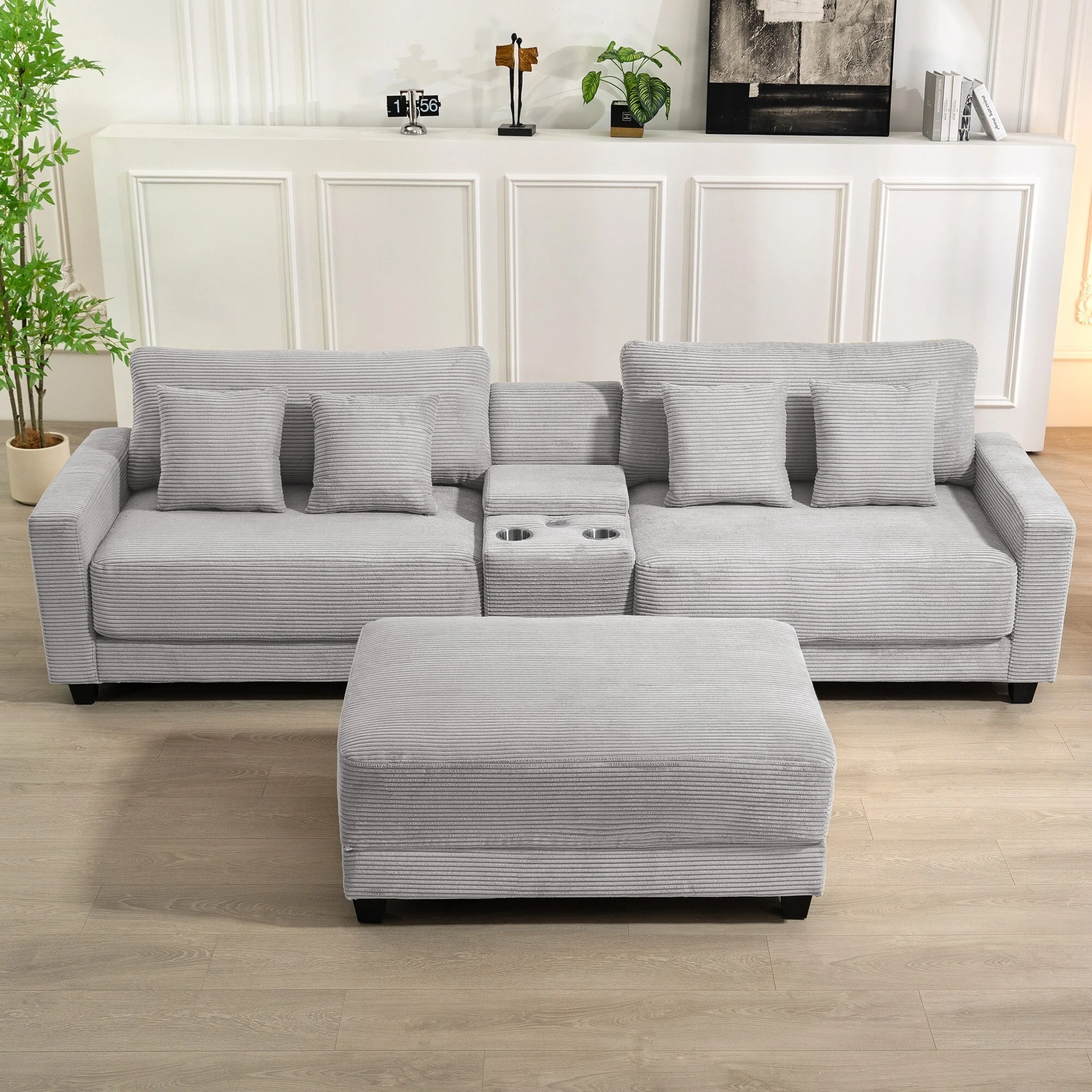 The Contemporary Oversized Corduroy Ottoman