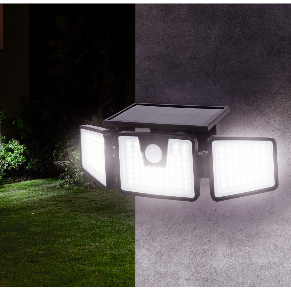 Lampe solaire triple LED 550 lumens détecteur de mouvement