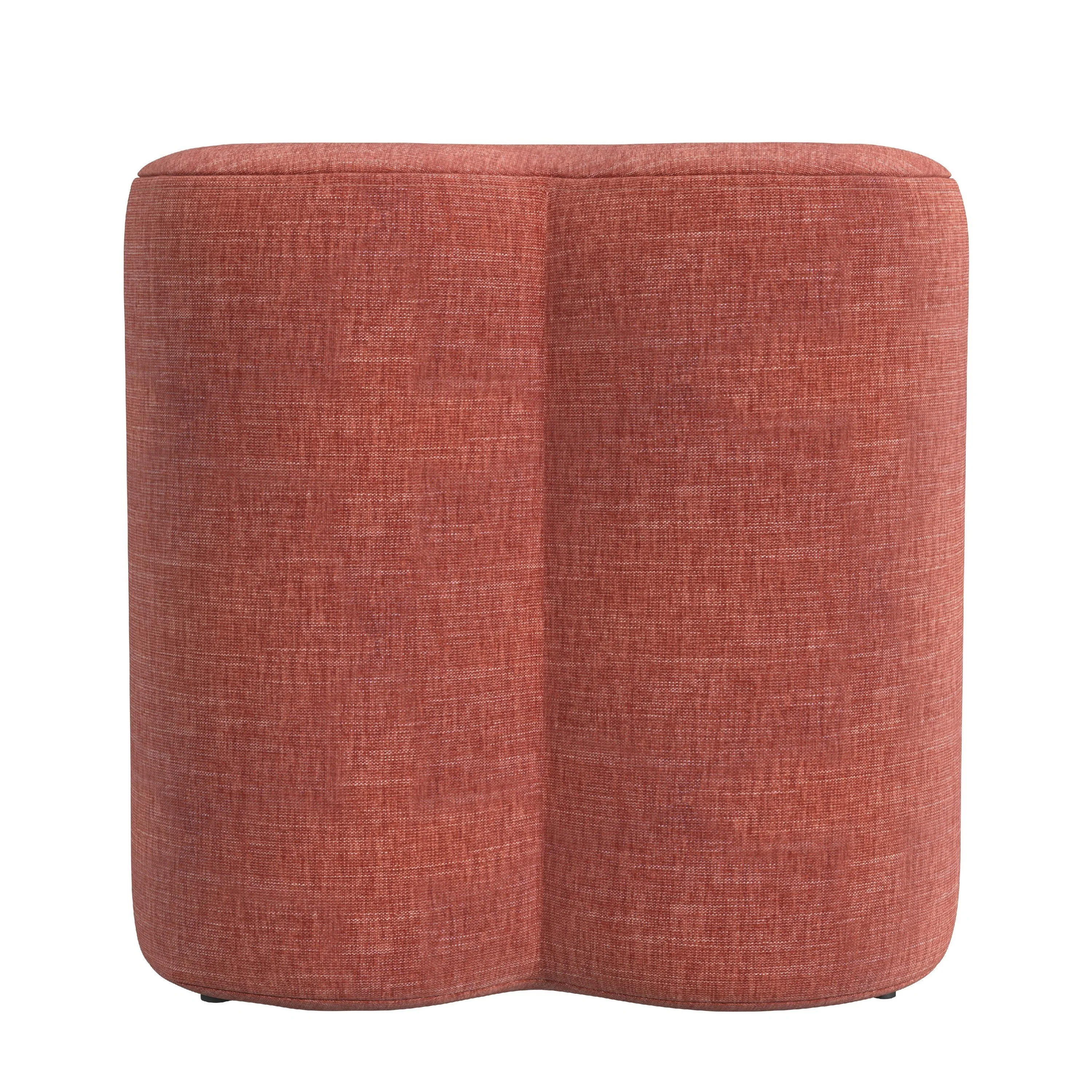 Ace Accent Ottoman with Fun Clover Shape, Pink Chenille, 18 Inch