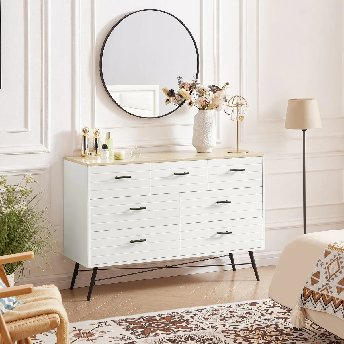 7 Drawer Dresser with Deep Drawers