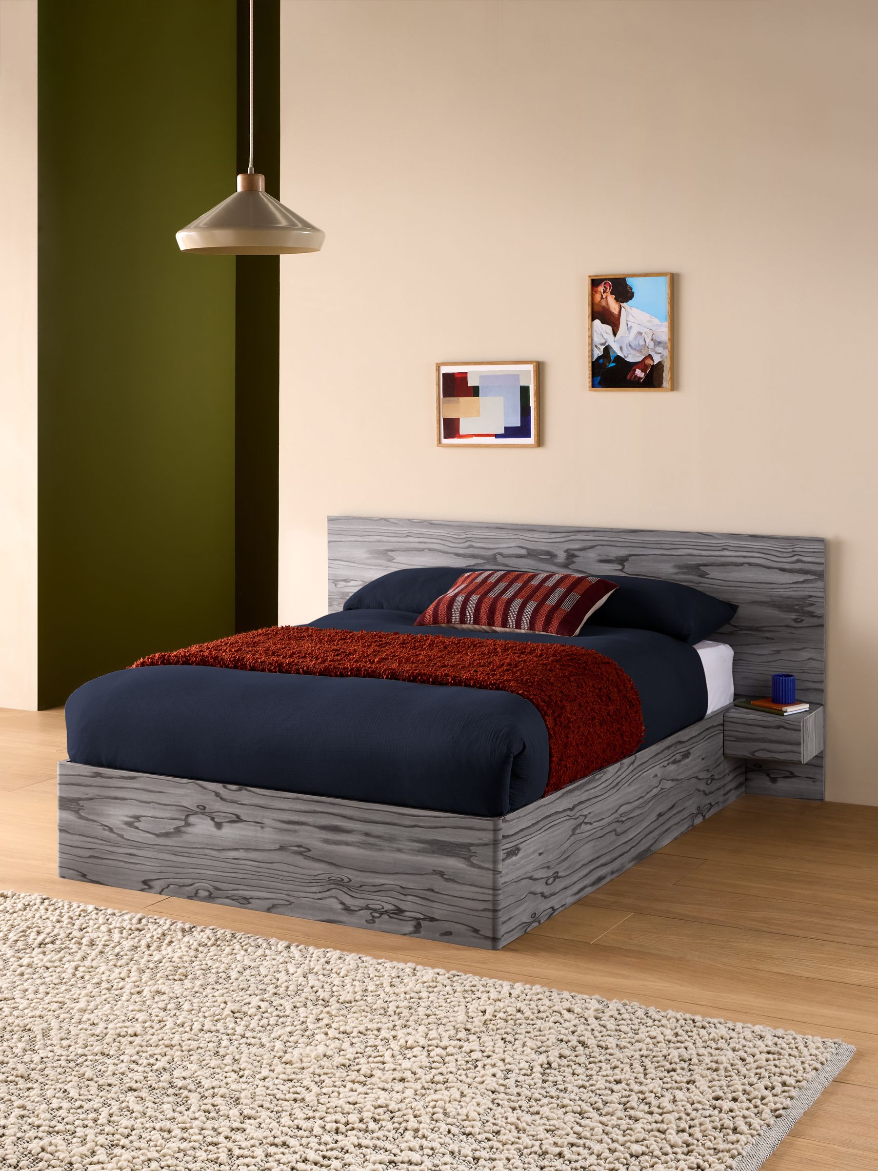 Zeke Ottoman Storage Bed in Grey Pine Effect