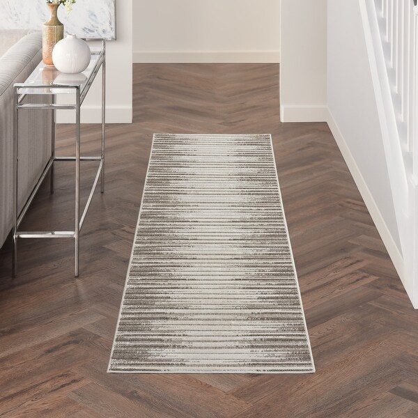 Nourison Calobra Traditional Geometric Stripe Indoor Outdoor Striped Area Rug