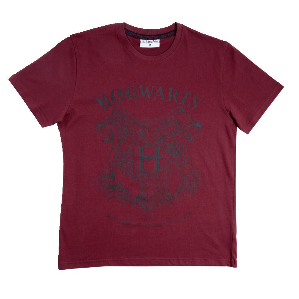 T-shirt Harry Potter Hogwarts coton rouge bordeaux