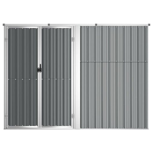 NNEVL Garden Tool Shed Grey 225x89x161 cm Galvanised Steel