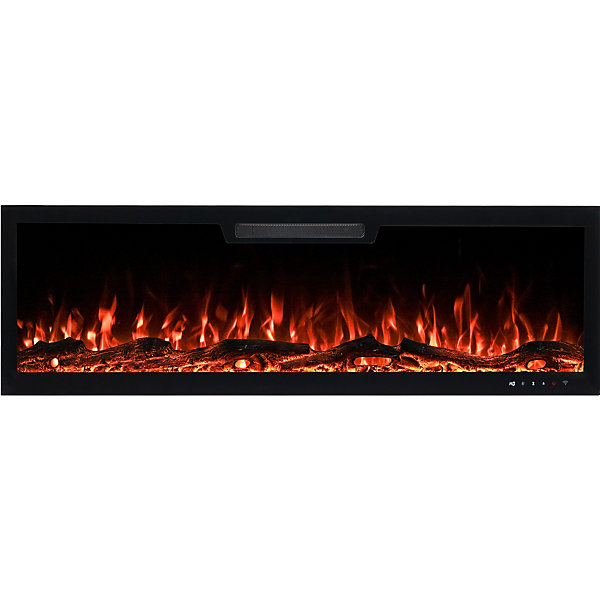 Cheminée électrique AFLAMO Elite 107 - murale ou encastrable - 107x46x12 cm - cheminée LED avec chauffage 750/1500 W