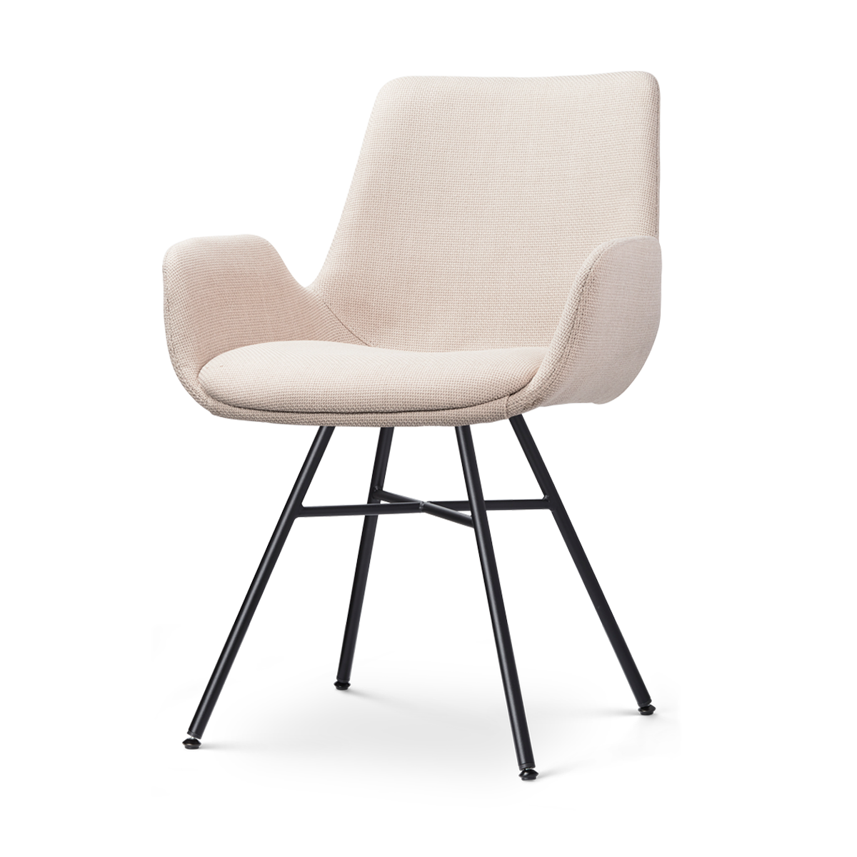 Nolon Noa-Eef Eetkamerstoel Beige - met Armleuning - Zwart