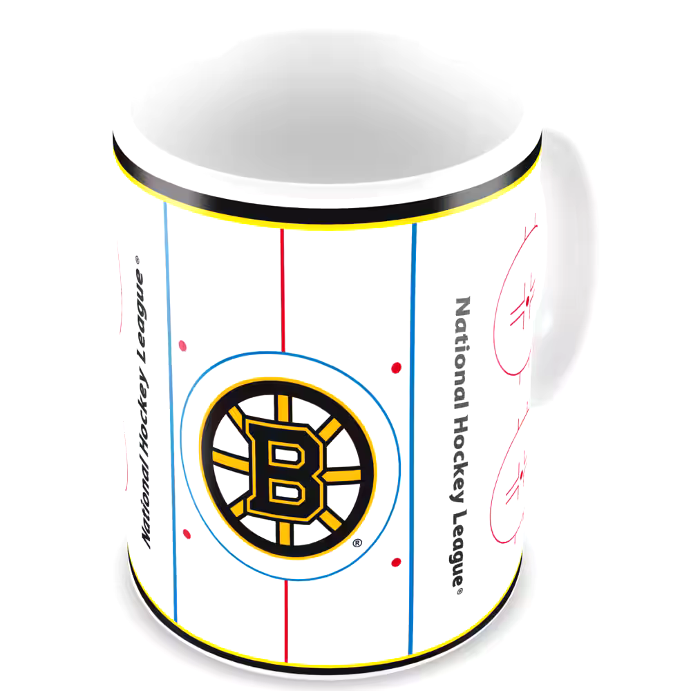 NHL Boston Bruins Hockey Team Sublimated Ceramic Coffee Mug, 15-oz