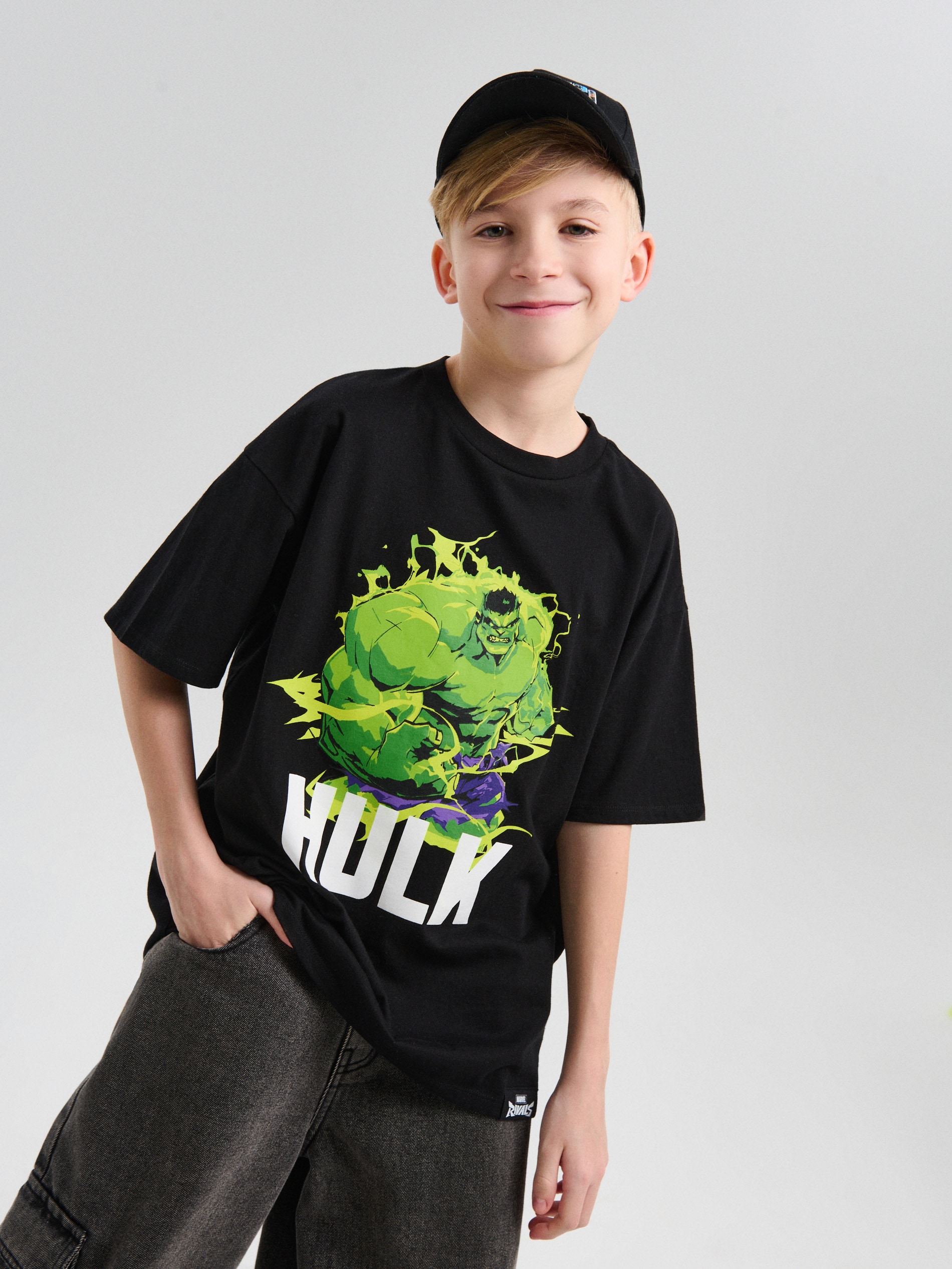 Bawełniana koszulka z nadrukiem Marvel Hulk