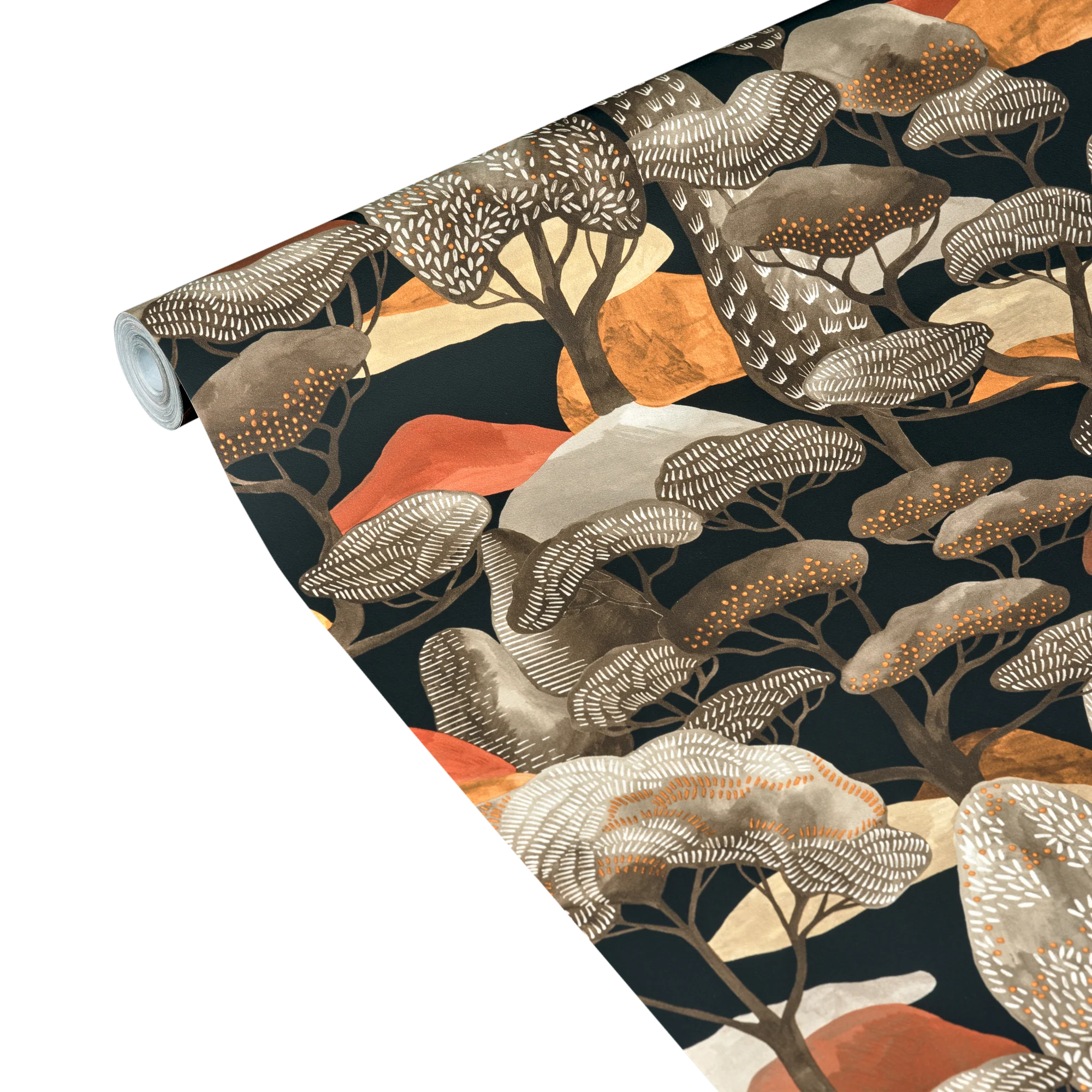 Papier peint intissé SANARY coloris noir et marron