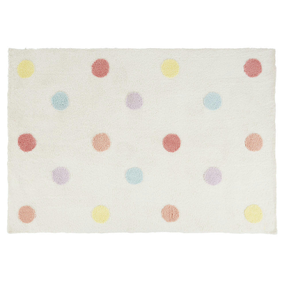 - Tapis enfant tufté à pois colorés multicolores 120x180