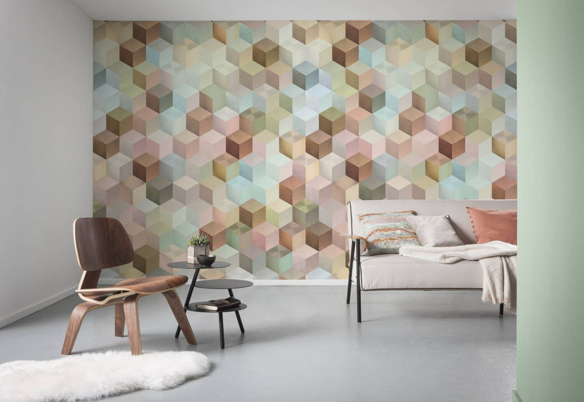 Sanders & Sanders fotobehang kubussen multicolor - 200 x 250 cm - 611906