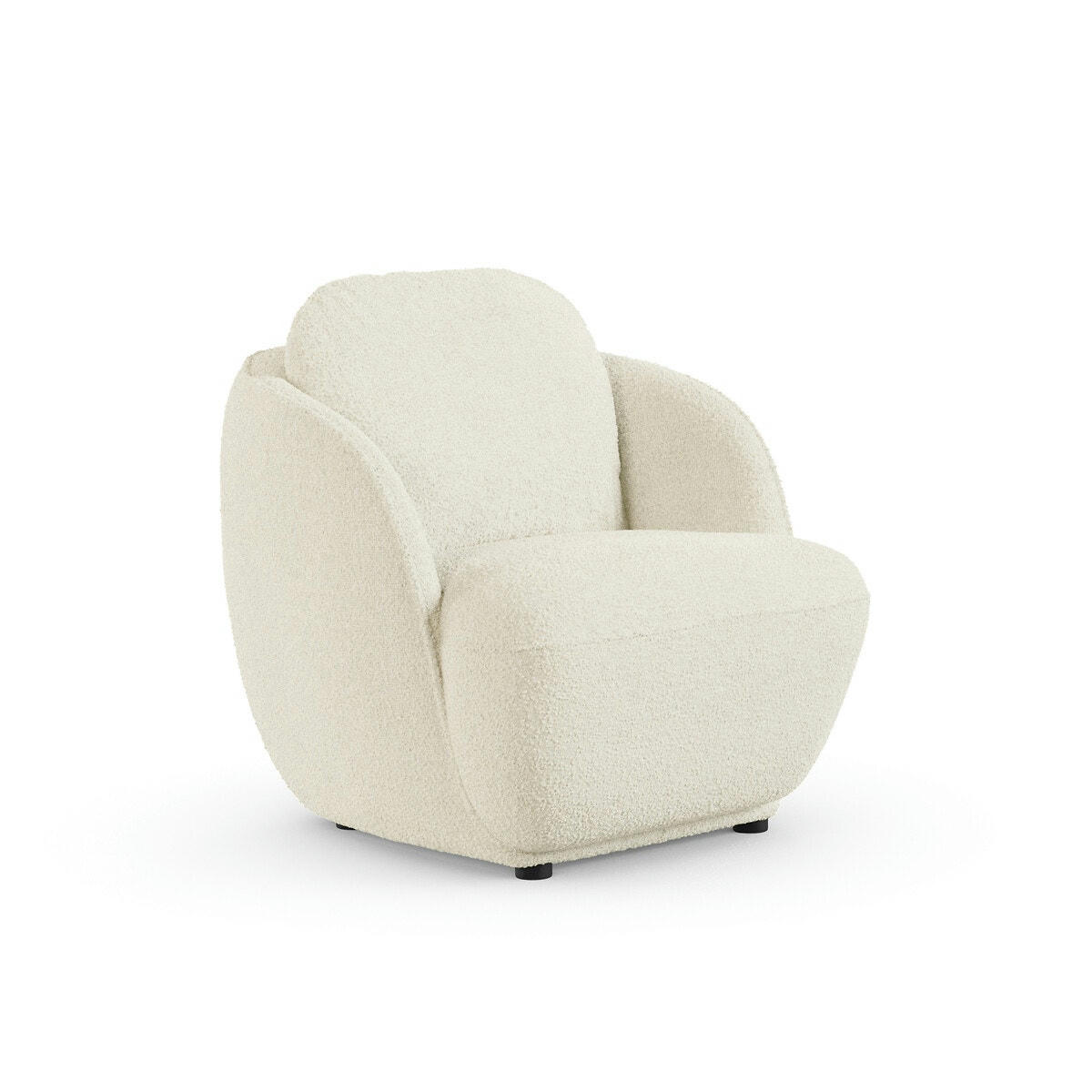 Fauteuil boule tissu bouclette, Alpine