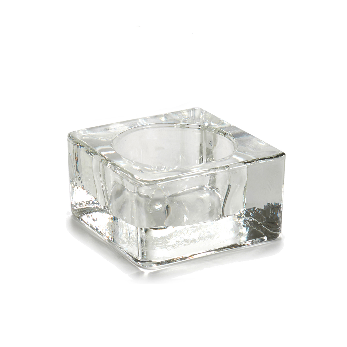 Castiçal transparente em vidro