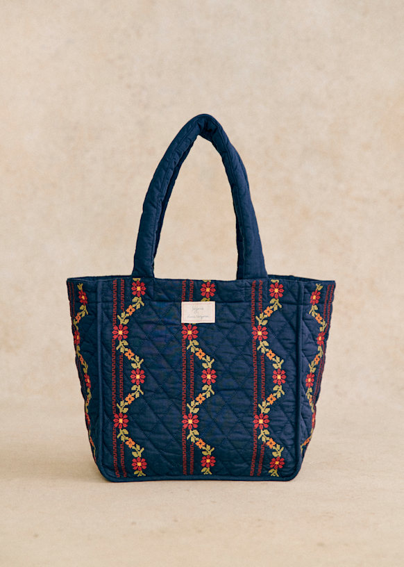 Quilted tote bag - Sézane x Lucia Vergara
