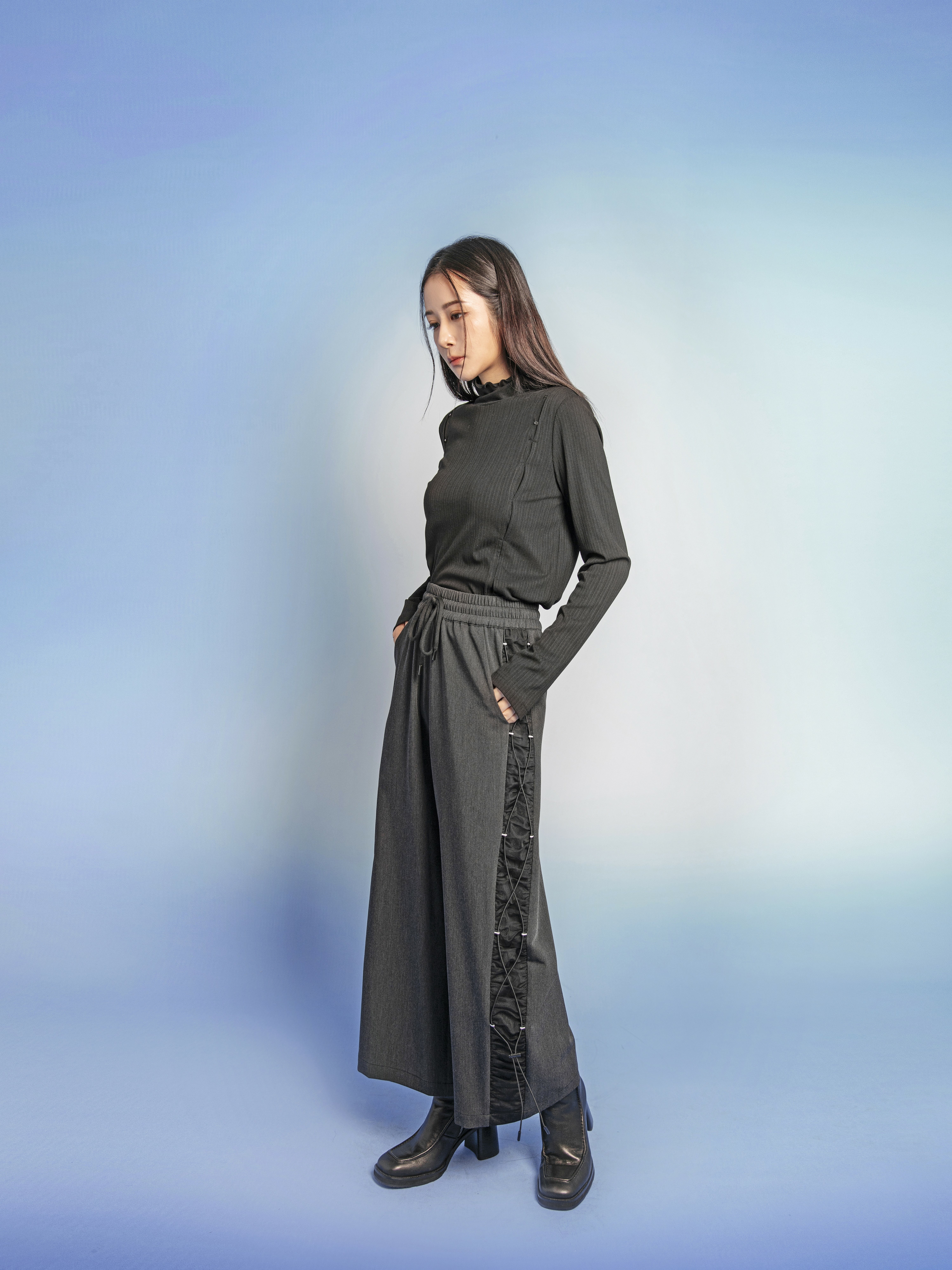 Tie-detail track pants - 25SRB020D
