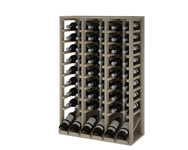 Meuble Range Bouteille de vin Série Godello en Chêne massif 48 bouteilles avec présentoir