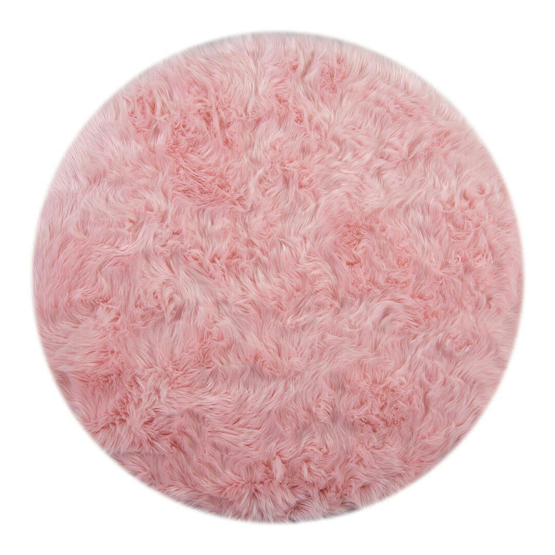 SHEEPSKIN - Tapis   en polyester rose Ø 120