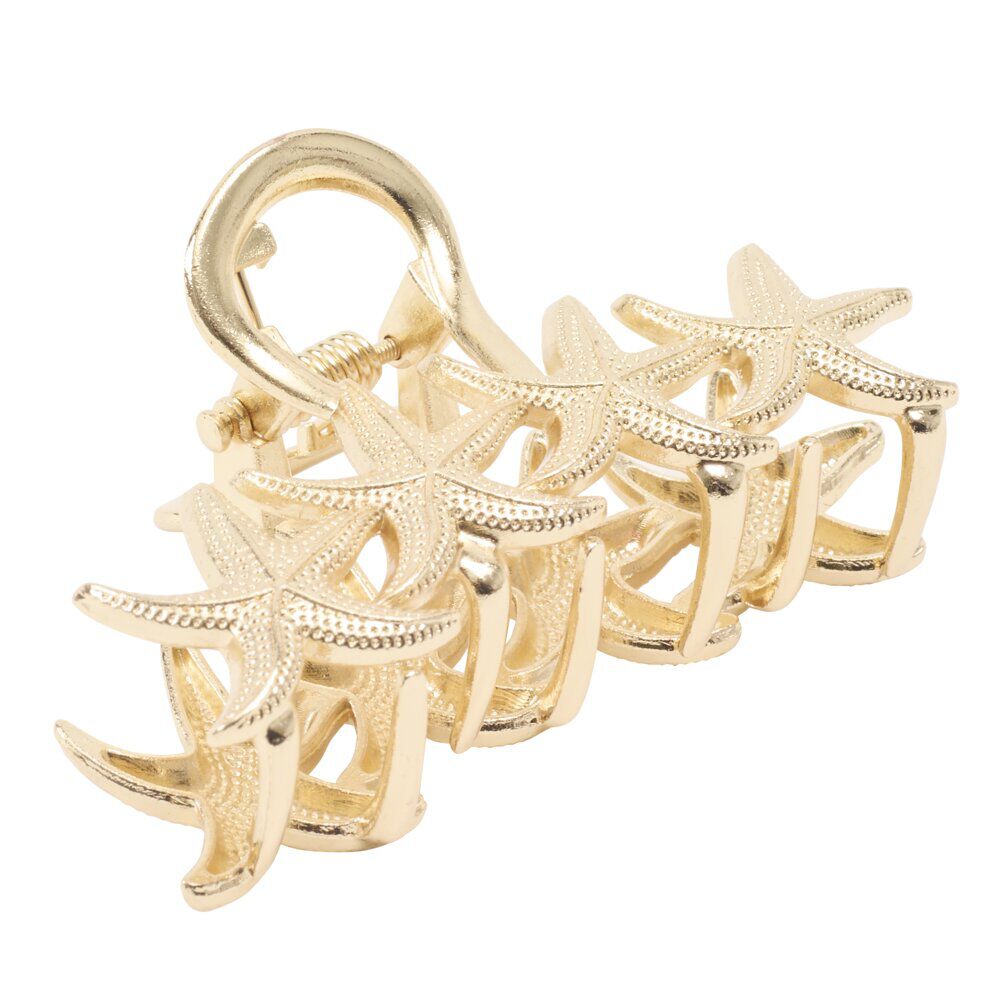 Pince cheveux étoile de mer doré L12cm