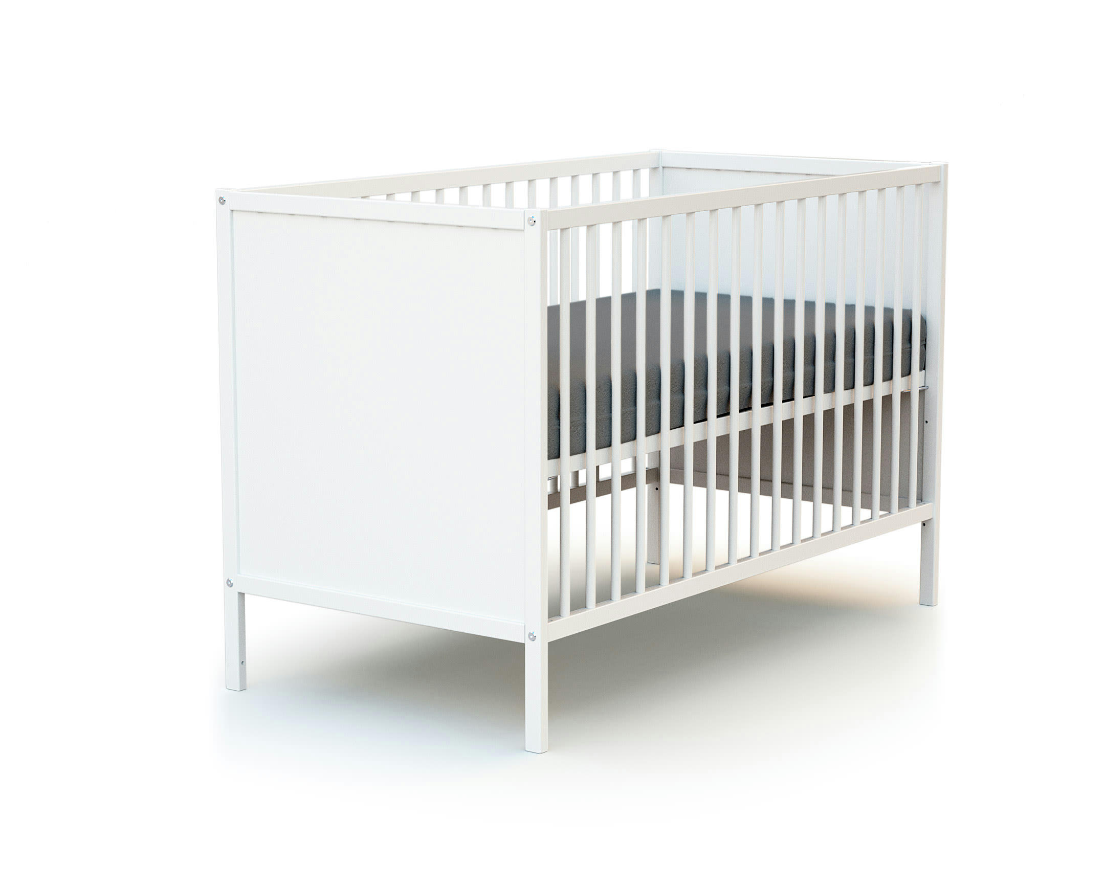 - Lit bébé à panneaux blanc