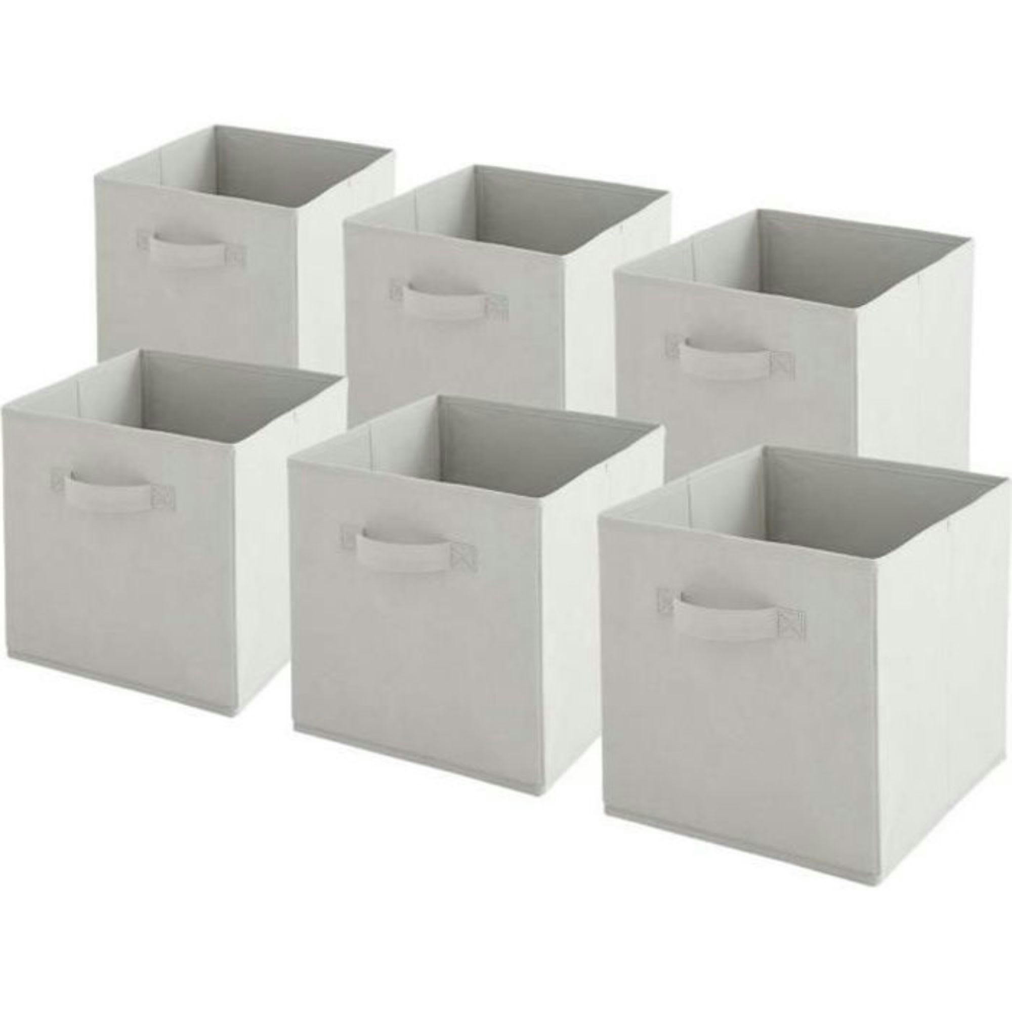 - Lot de 6 paniers  pliables en tissu gris 31x31x31cm