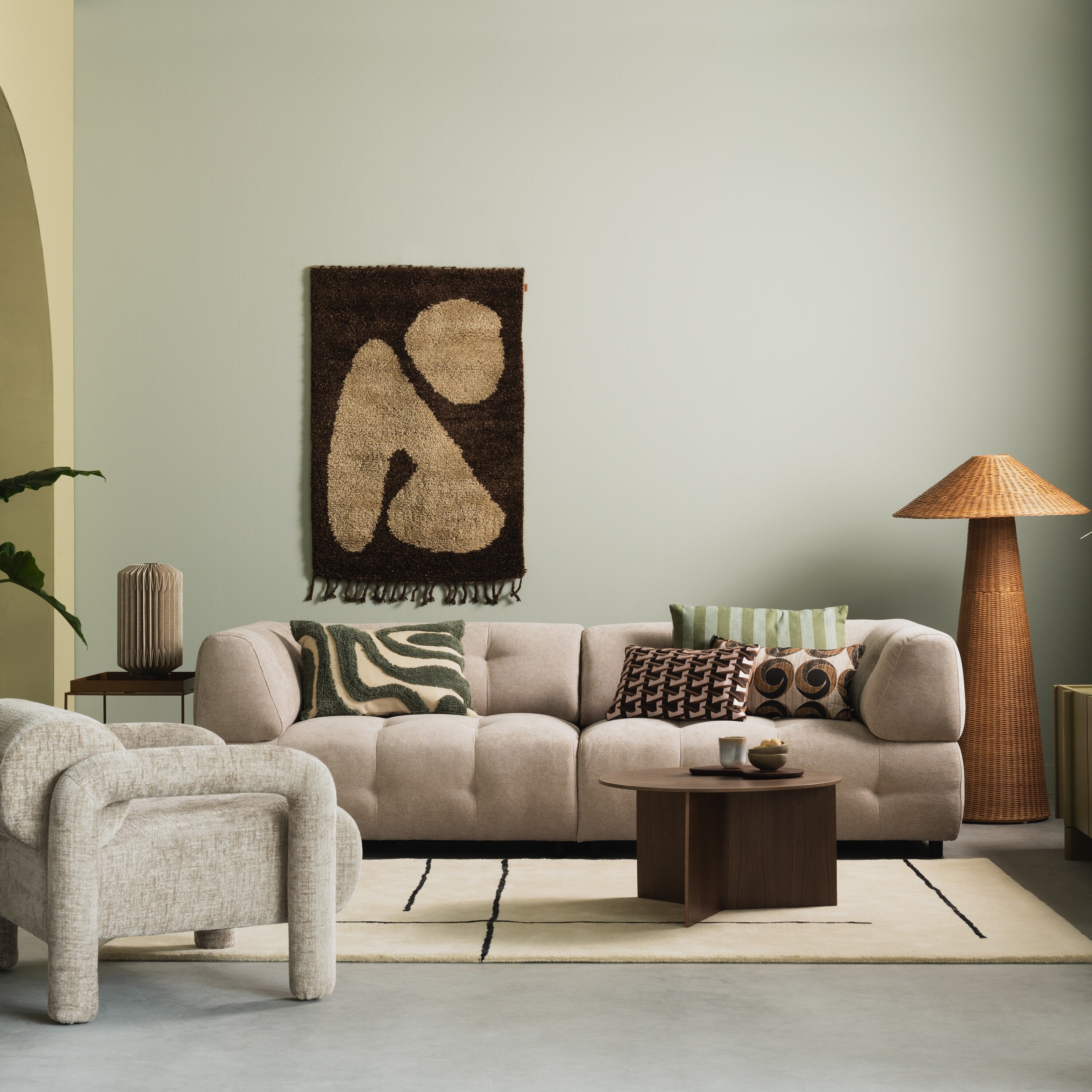 HAY Slit Table Wood Round XL Bijzettafel - Ø 65 cm - Walnut