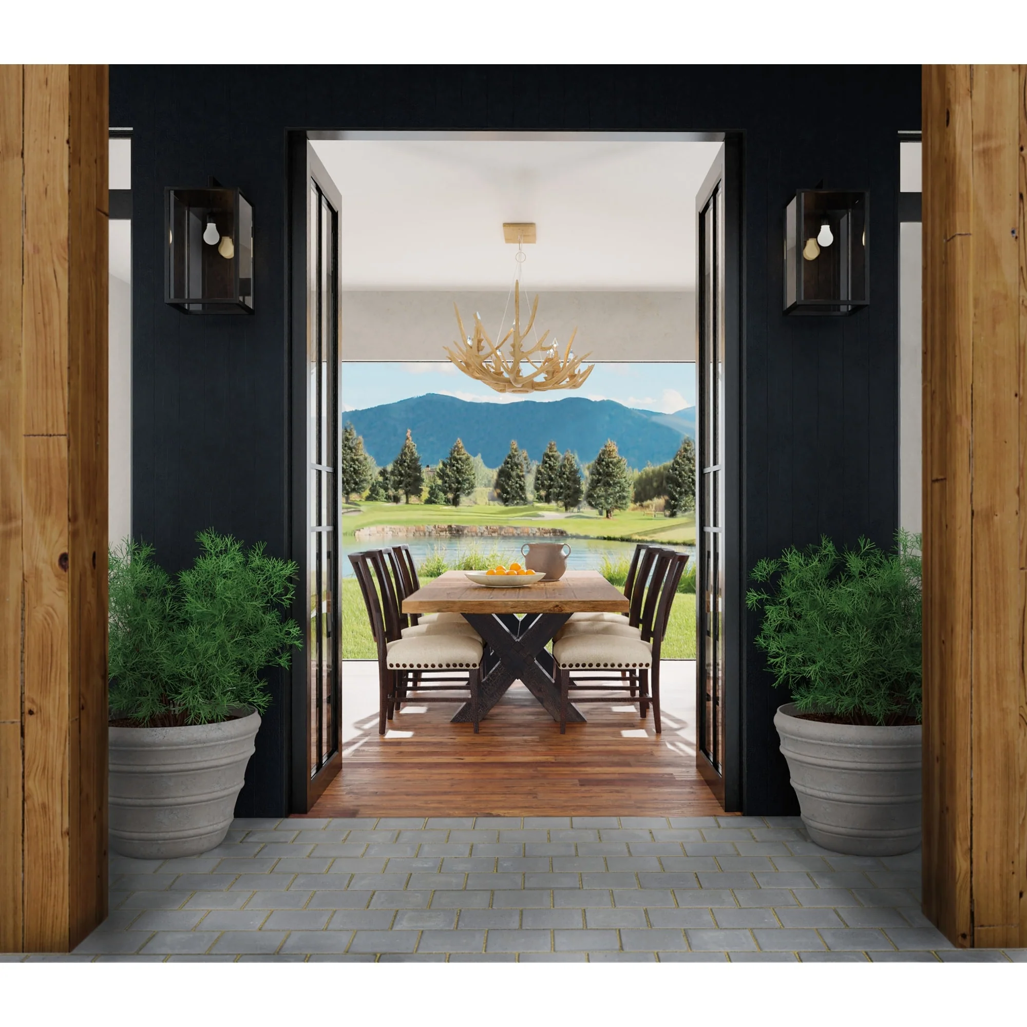 Hooker Furniture 6700-75200-80 Big Sky 46 Wide Solid Wood Edged Top