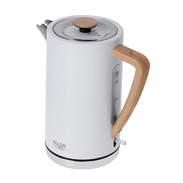 Bouilloire électrique moderne Adler AD 1347W de 1,7 litre - en Métal, coloris Blanc