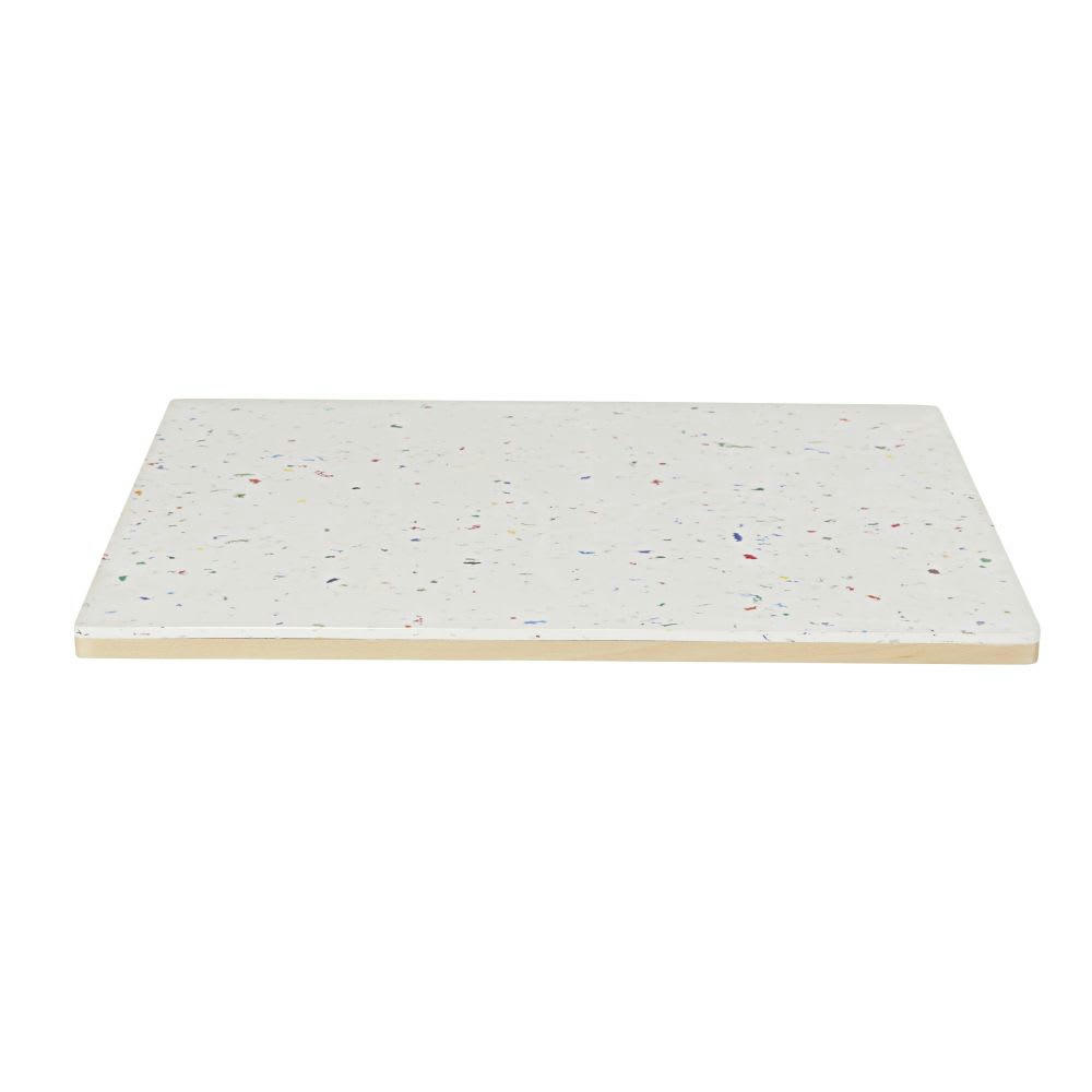 Element Business - Plateau de table professionnel carré en plastique recyclé Le Pavé® effet terrazzo 2 personnes L70