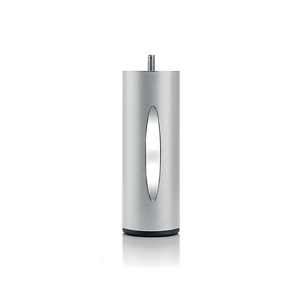 Jeu de pieds de lit cylindriques Hauteur 16 cm (2 lumineux   2 métal Gris)