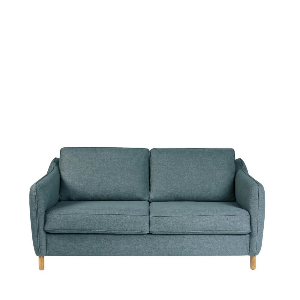 VORNAY - Canapé convertible ouverture express 2 places en tissu bleu pétrole