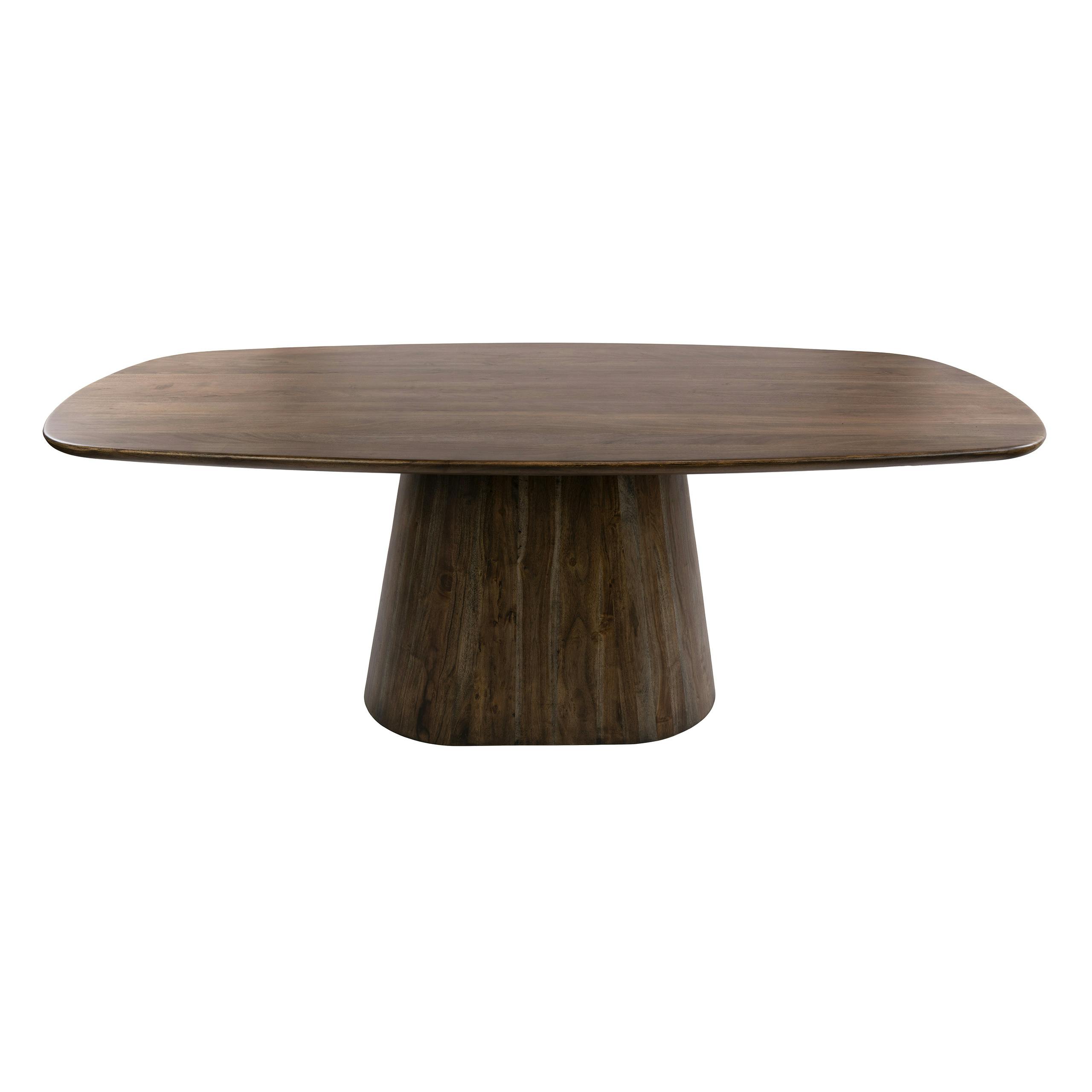 Table à manger bois d'acacia foncé design organique 180 cm NAKO
