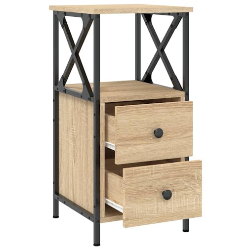 NNEVL Bedside Cabinets 2 pcs Sonoma Oak 34x35.5x70 cm Engineered Wood