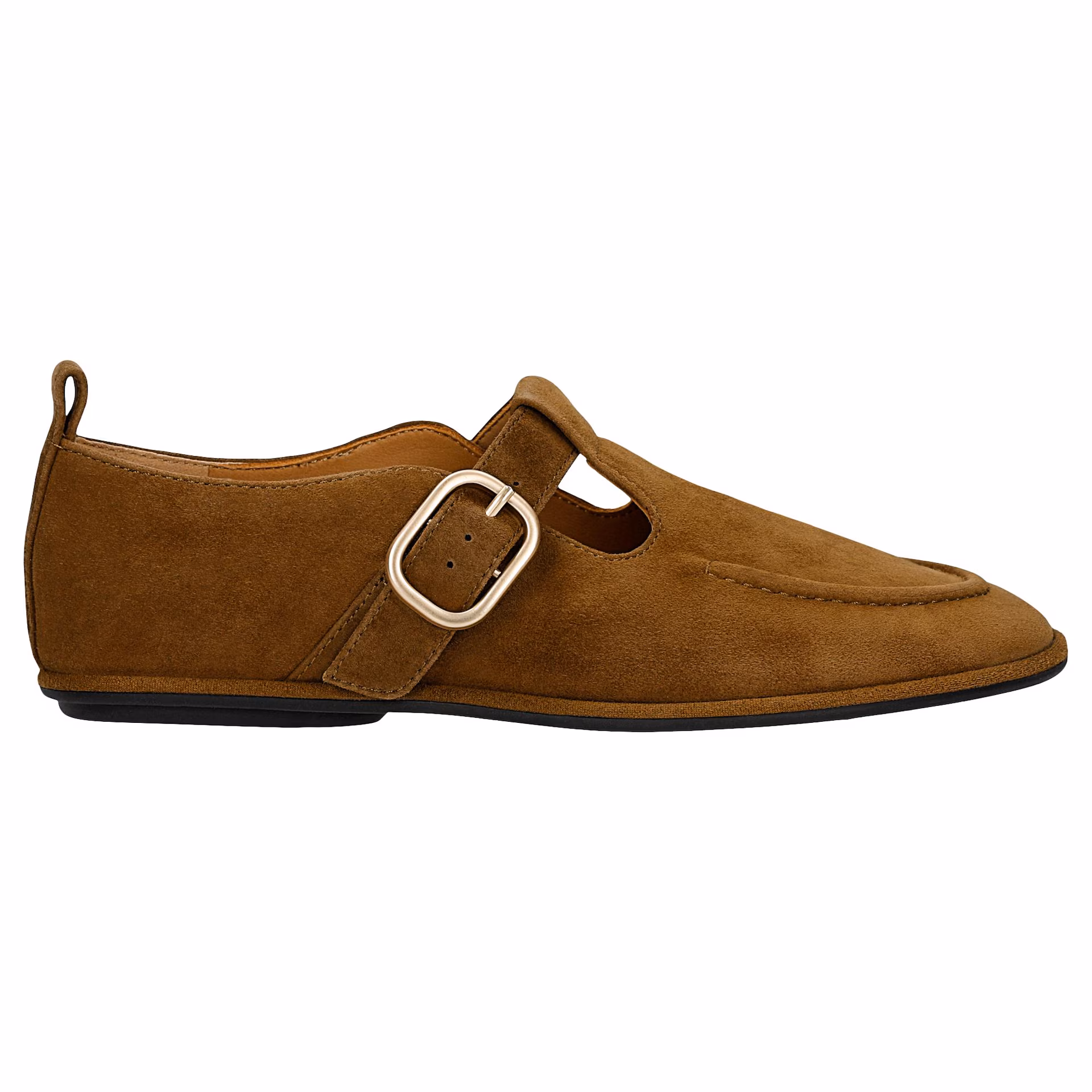 Brązowe loafersy damskie z weluru