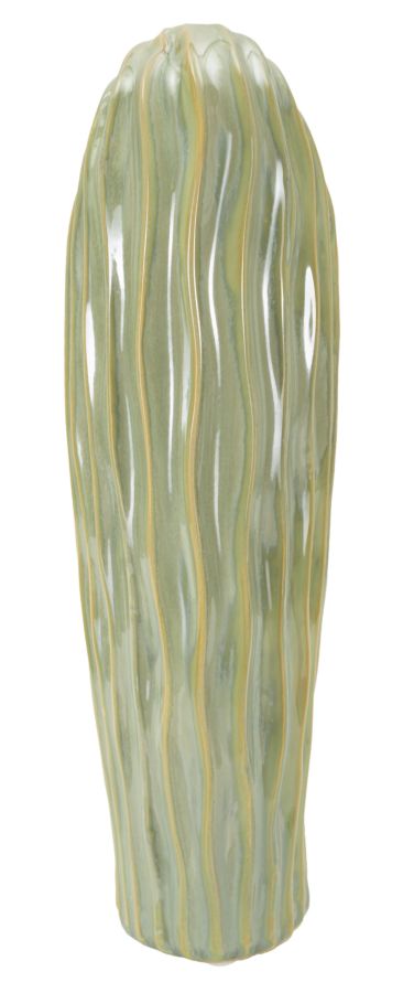 Groene keramische vaas 22x10x39 cm