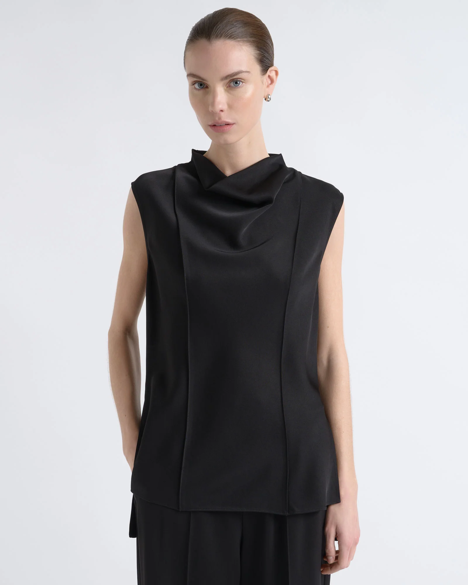 Satin Pin Tuck Top