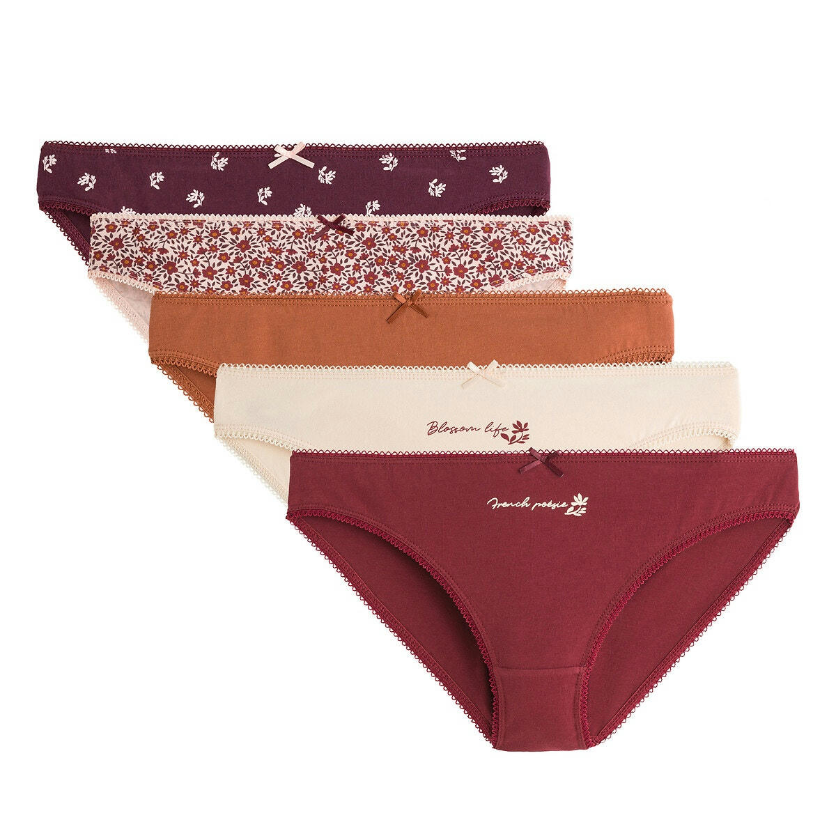 Lot de 5 slips coton