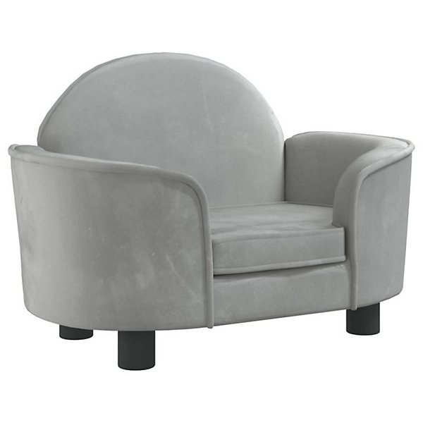 Lit pour chien gris clair 66x40x45 cm velours