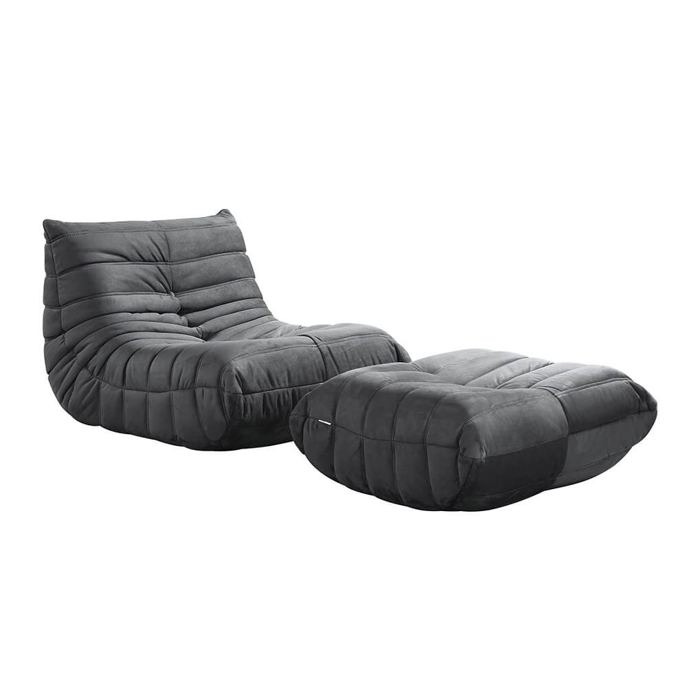HOME DELUXE Relaxfauteuil met voetenbank CHILL - antraciet 102 x 87 x 70 cm