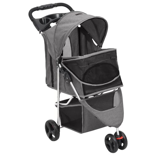 NNEVL Folding Dog Stroller Grey 80x46x98 cm Oxford Fabric