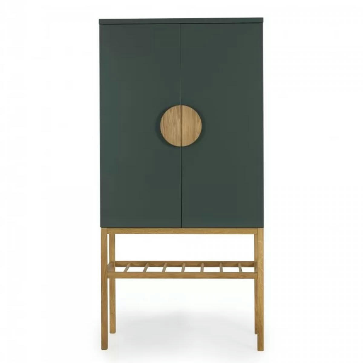 ATOUMA - Buffet haut 2 portes en bois vert