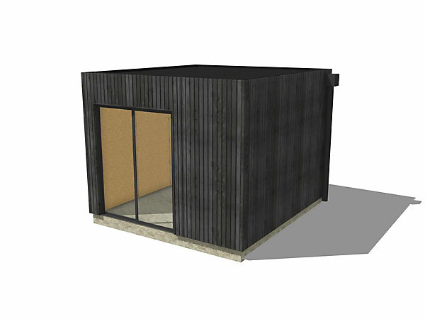 Bureau de jardin 4 saisons en bois 3,3 x 3,5 x 2,7 m / isolation RE2020 / menuiseries alu k-line