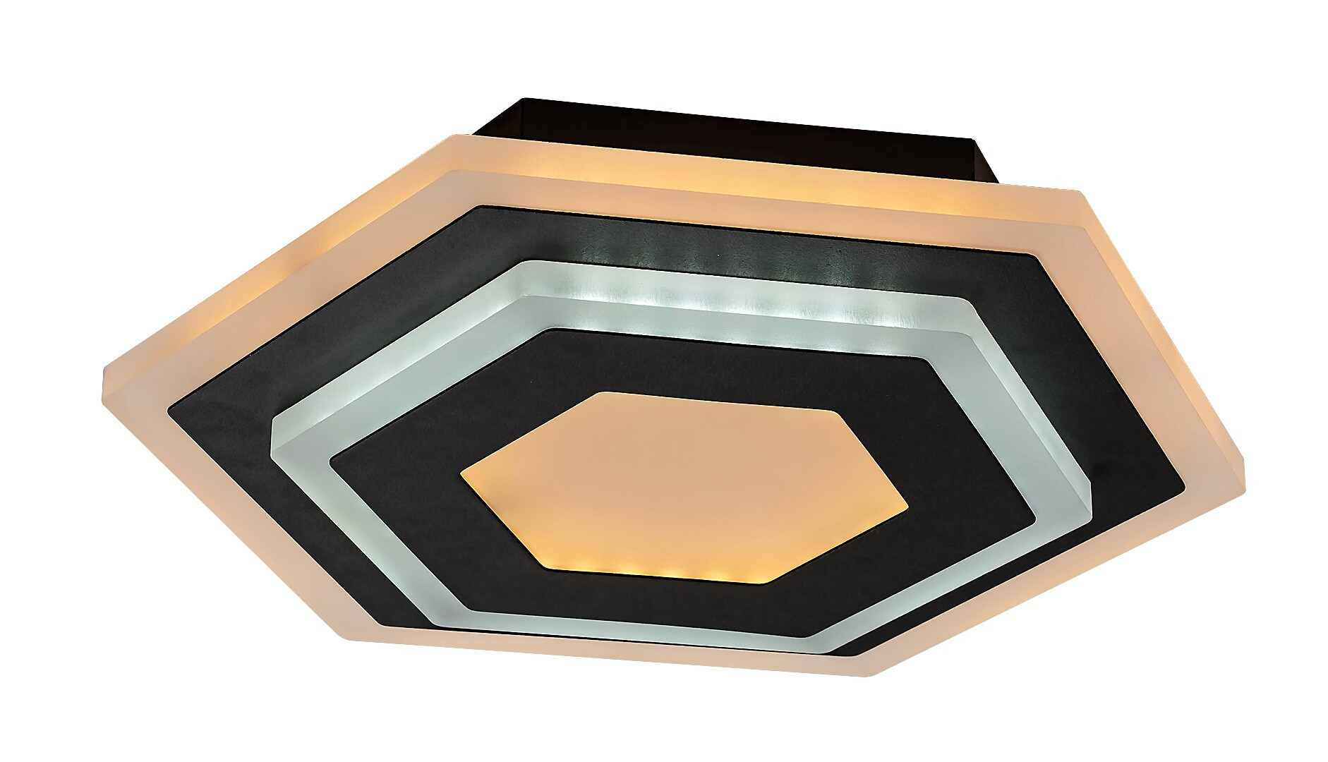 Plafon Bitsisześciokątny czarno-biały LED 1x23W 27cm 1000lm IP20 Rabalux