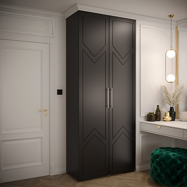 Armoire Manhattan Ryfel 8 a portes battantes H. 236,7 x L. 100 x P. 47, 2 portes