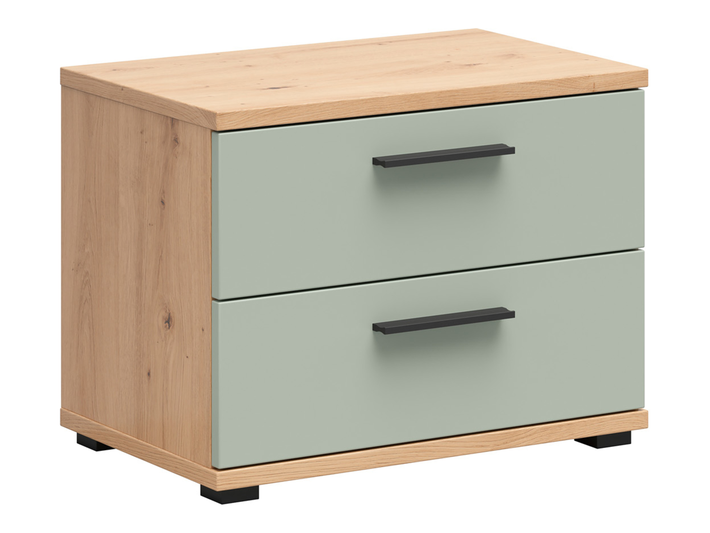 Szafka nocna Sindara 60 cm z 2 szufladami dąb artisan/szałwia Salbei
