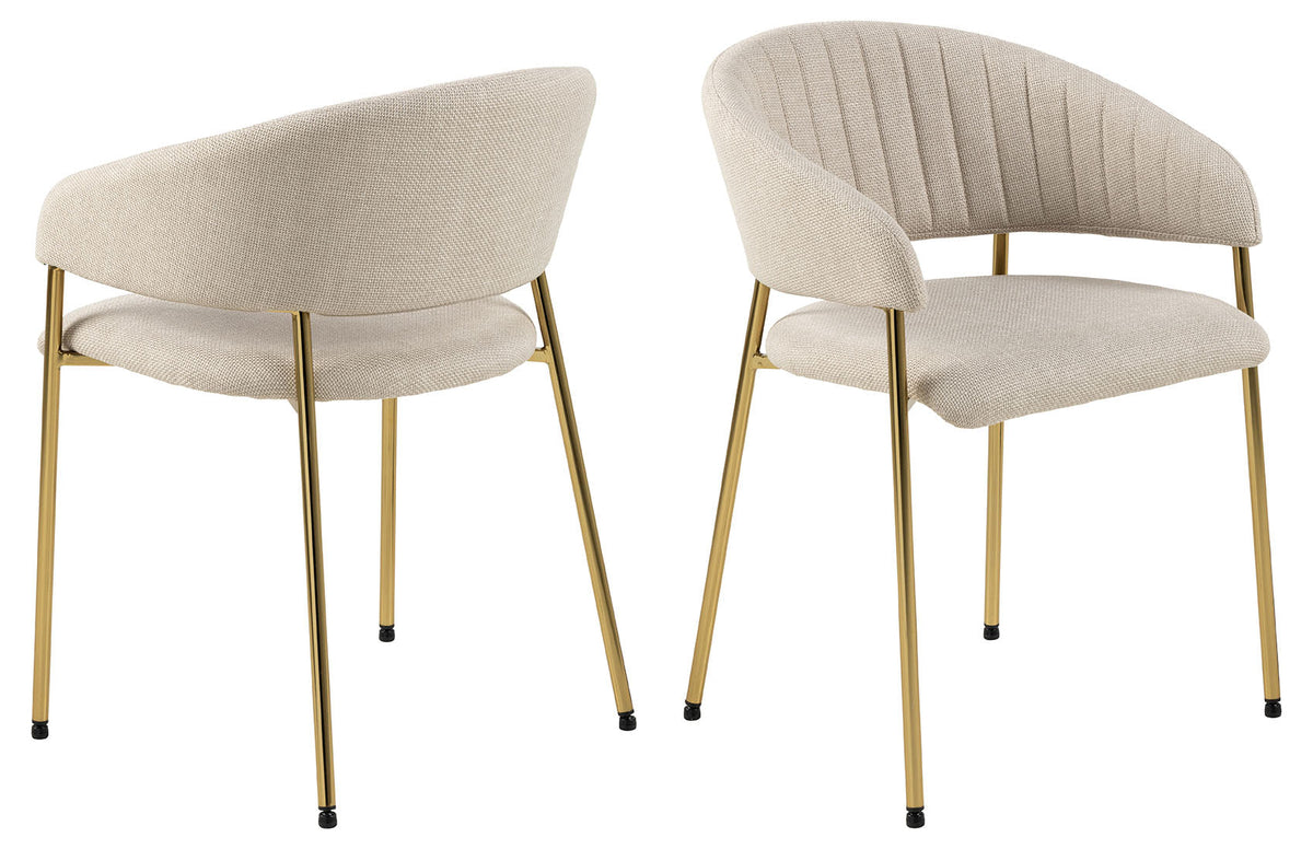 Rebellenclub Eetkamerstoel Forres - Set van 2 - Beige